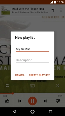 Key in a name for the playlist and press CREATE PLAYLIST.