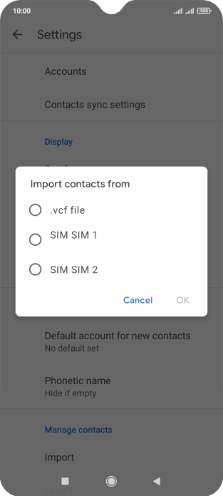 Press the required SIM.