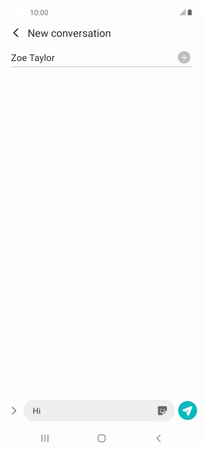 Press the send icon when you've finished your text message.