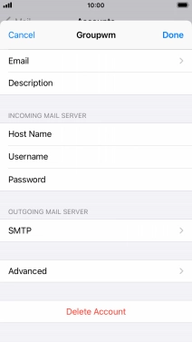 Press SMTP.