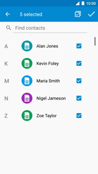 Press the confirm icon.