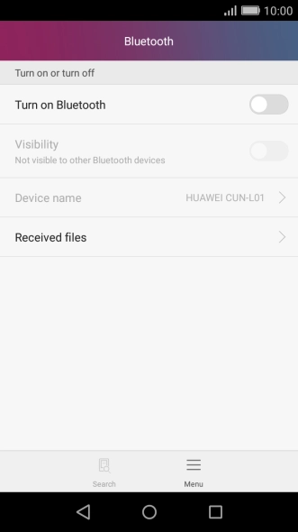 Press Turn on Bluetooth to turn on the function.