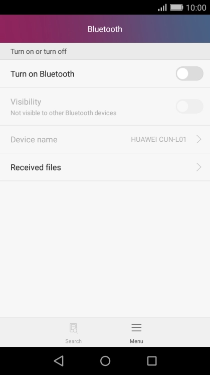 Press Turn on Bluetooth to turn on the function.