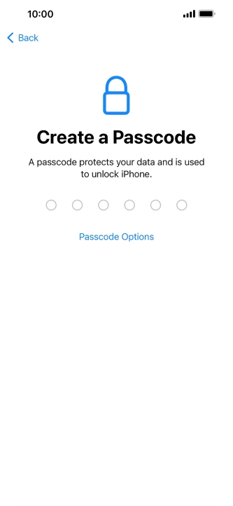 Press Passcode Options.