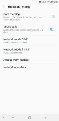 Press Network mode ‹SIM› .