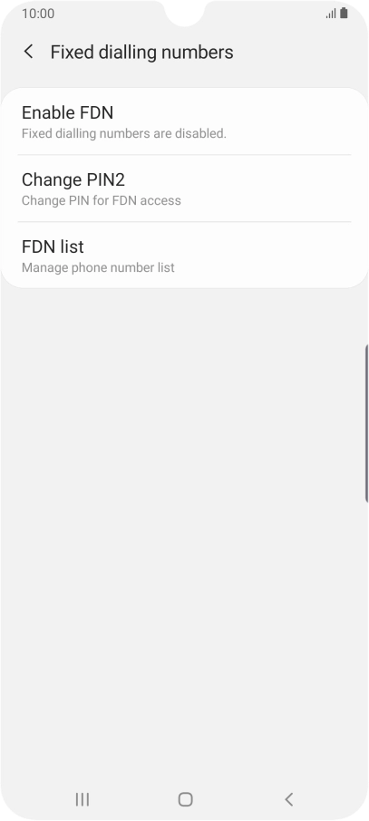 Press Enable FDN.