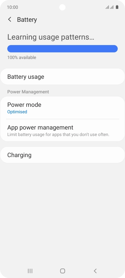 Press Power mode.