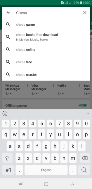Key in the name or subject of the required app and press the search icon.