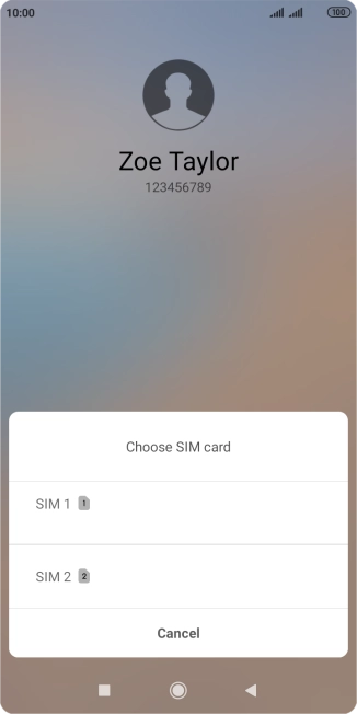 Press the required SIM.