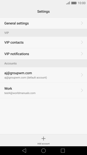 Press the required email account.