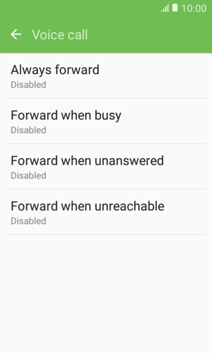 Press the required divert type.