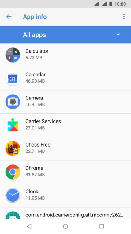 Press the required app.