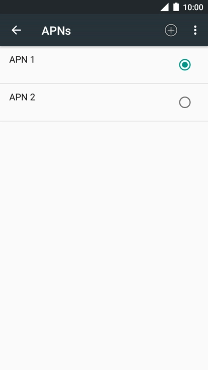 Press the field next to the data connection to activate it.