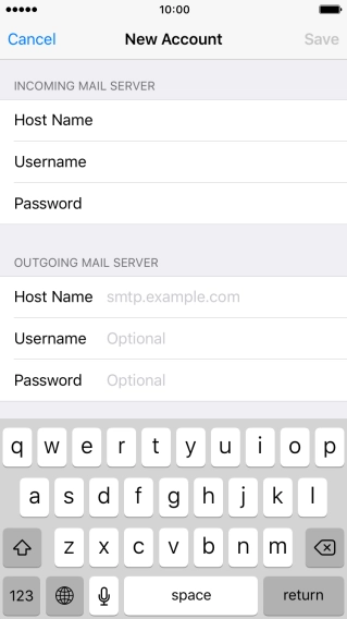 Press Host Name and key in mail.vodafone.ie.