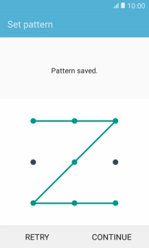 Slide your finger across the screen to connect at least four points and press CONTINUE.