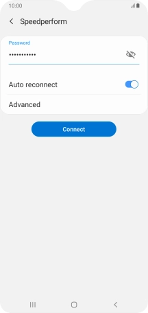 Key in the password for the Wi-Fi network and press Connect.