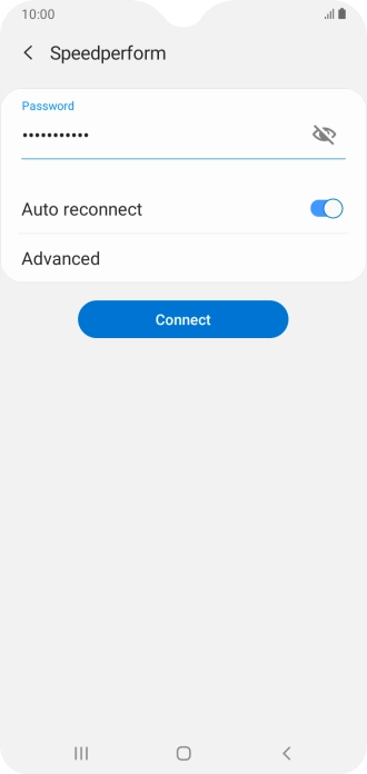 Key in the password for the Wi-Fi network and press Connect.