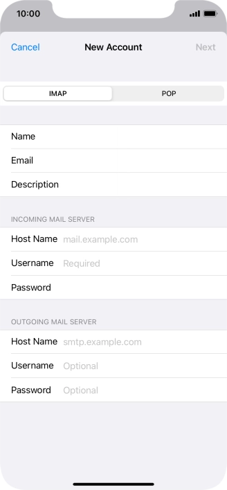 Press IMAP.