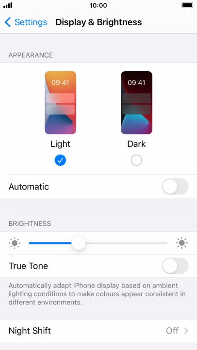 Press Dark.