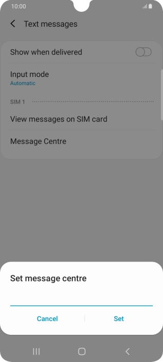 Key in +35387699989 and press Set.