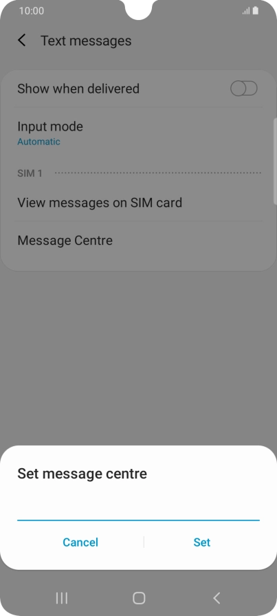 Key in +35387699989 and press Set.