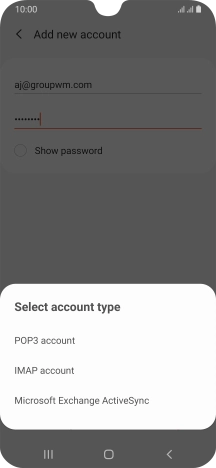 Press IMAP account.