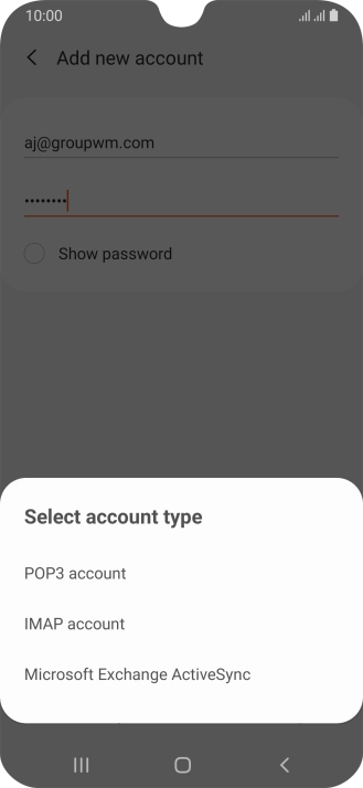 Press IMAP account.