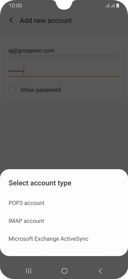 Press IMAP account.