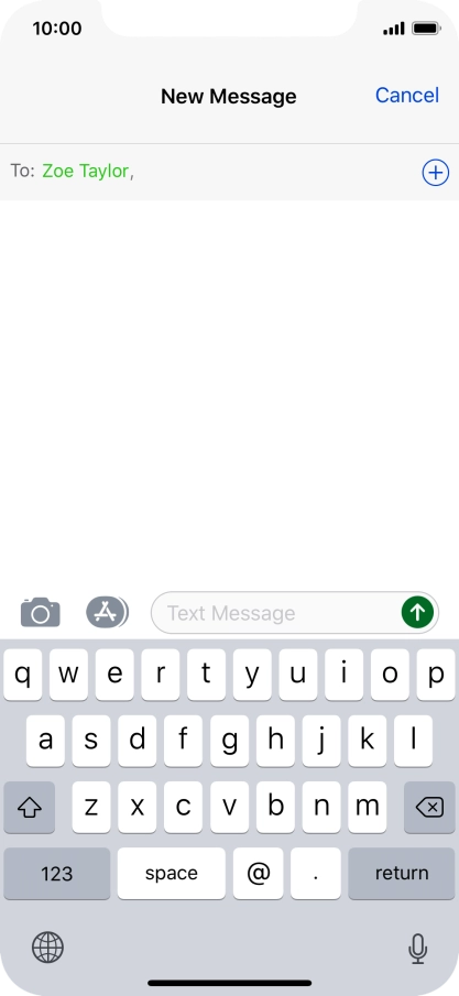 Press the text input field and write the text for your picture message.