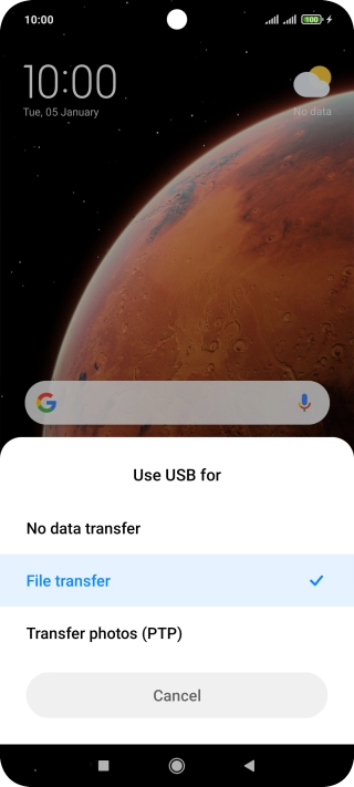 Press File transfer.