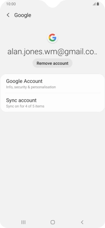 Press Sync account.
