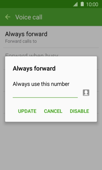 Press DISABLE.