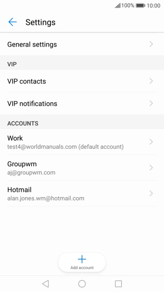 Press the required account.