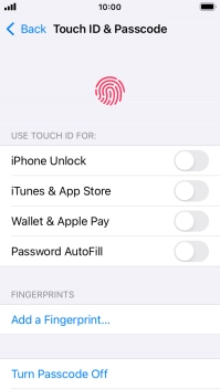 Press Turn Passcode Off and key in the phone lock code.