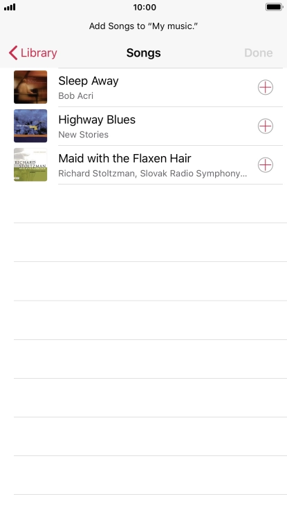 Go to the required category and press the required audio file.