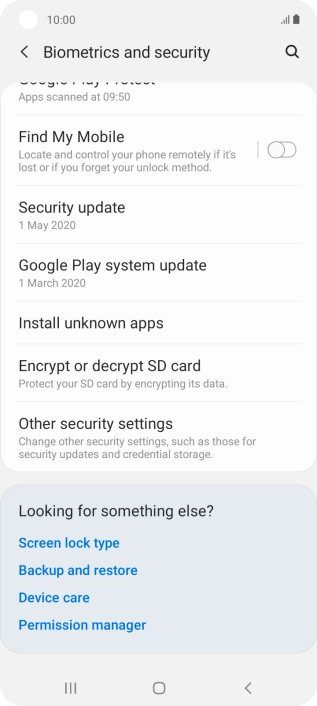 Press Other security settings.