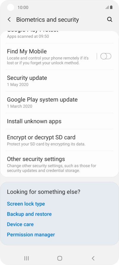 Press Other security settings.