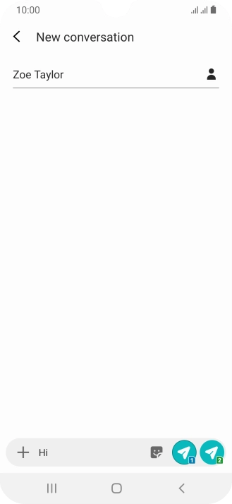 Press the send icon when you've finished your text message.