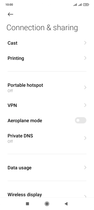 Press Portable hotspot.