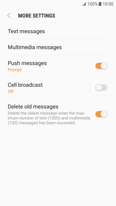 Press Text messages.