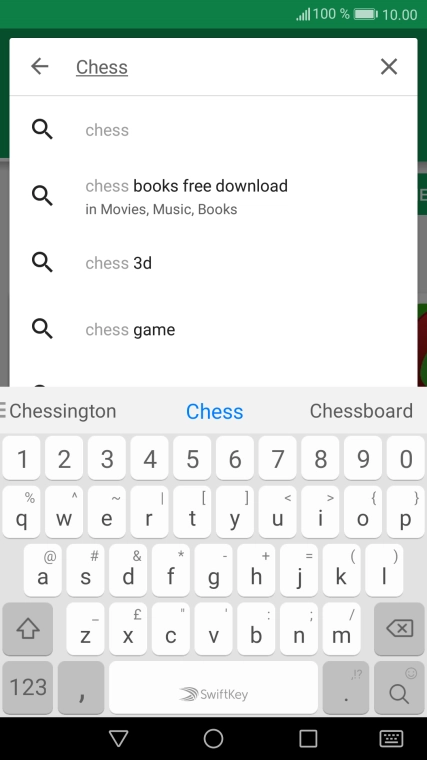 Key in the name or subject of the required app and press the search icon.