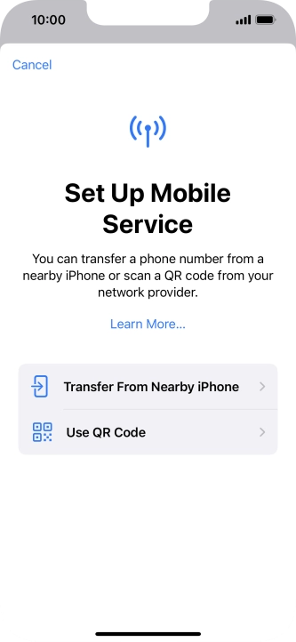 Press Use QR Code.