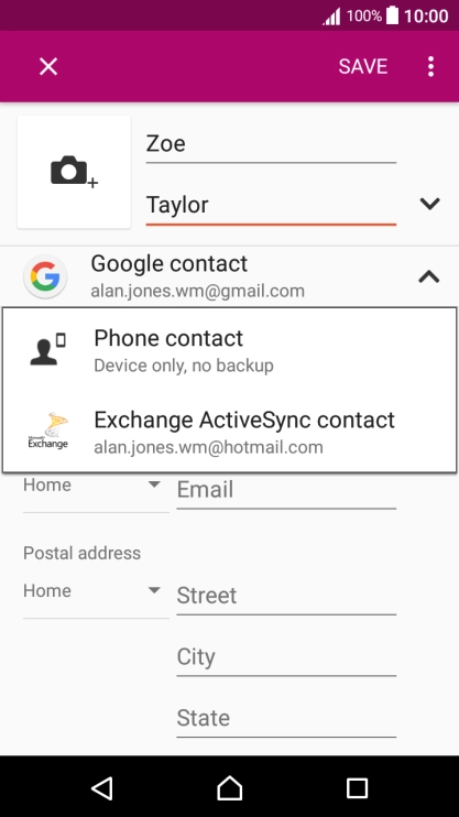 Press Phone contact.