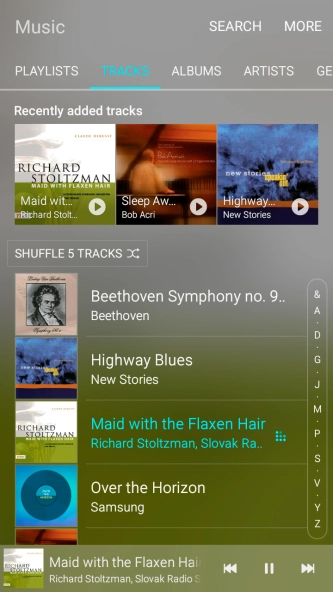 Press the song title at the bottom of the screen.