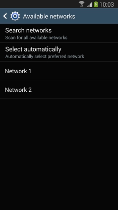If you want to select a network automatically, press .