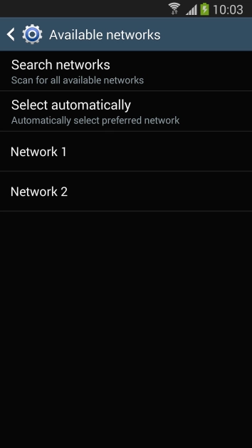 If you want to select a network automatically, press .