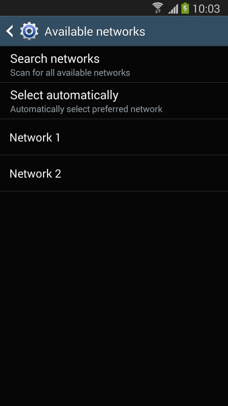 If you want to select a network automatically, press .