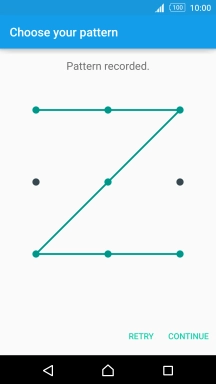 Slide your finger across the screen to connect at least four points and press CONTINUE.