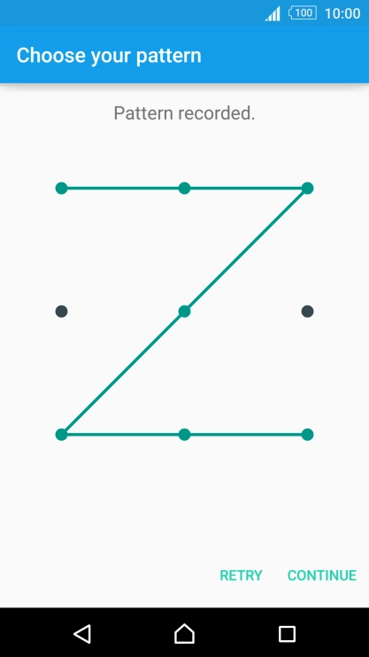Slide your finger across the screen to connect at least four points and press CONTINUE.