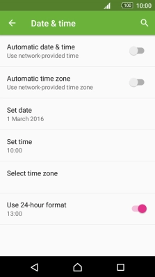 Press Automatic date & time to turn on the function.